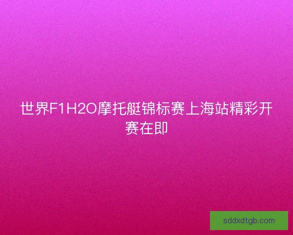 世界F1H2O摩托艇锦标赛上海站精彩开赛在即