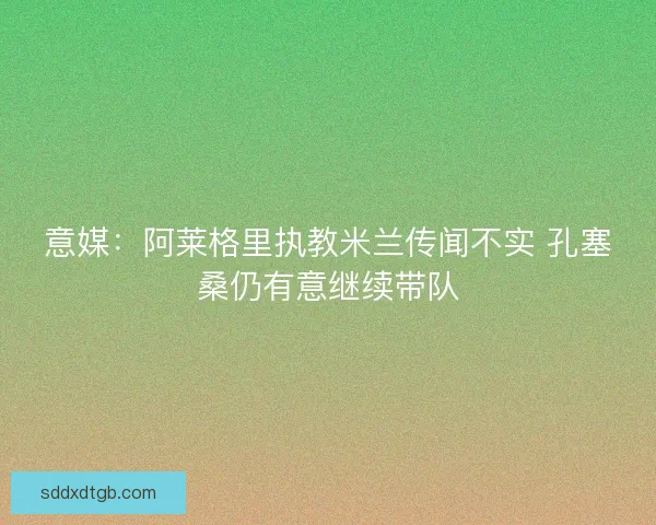 意媒：阿莱格里执教米兰传闻不实 孔塞桑仍有意继续带队