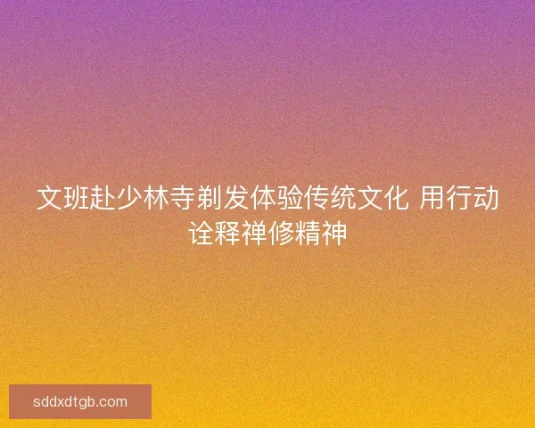 文班赴少林寺剃发体验传统文化 用行动诠释禅修精神 文班赴少林寺剃发体验传统文化 用行动诠释禅修精神